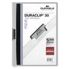 Durable Duraclip 30 File - A4 - 30 Sheets - Grey (Pack of 25)
