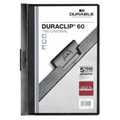 Durable Duraclip 60 File - A4 - 60 Sheets - Black (Pack of 25)