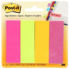 3M Post-it 671-4AU Assorted Page Markers - 22 x 73mm - 50 Sheets x 4 Pads / Pack