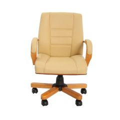 Mazaya MF 05014 Executive Medium Back Chair - Beige In  Fabric