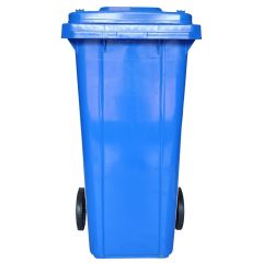 Alfa Plastic Garbage Bin with Wheel - Blue - 120 Liter