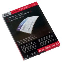 GBC 3747525 High Speed Laminating Pouch, 100 Micron, Pack of 100