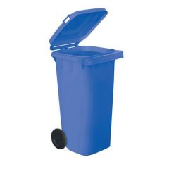 Alfa Plastic Garbage Bin with Wheel - Blue -  240 Liter