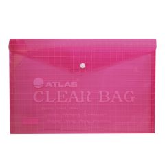Atlas AS-F10006 My Clear Bag - F/S - Pink (Pack of 12)