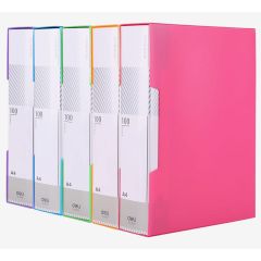 Deli 5037 Display Book - A4 - 100 Pockets - Assorted Color (Pack of 12)