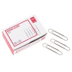 Deli 39713 Paper Clips - 50mm - Silver - 100 Pins x (Box of 10)