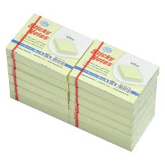 FIS FSPO1.52N Yellow Sticky Notes - 1.5" x 2" - 100 Sheets (Pack of 12)