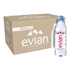 Evian Natural Mineral Water - 500ml PET Bottle x (Pack of 24)