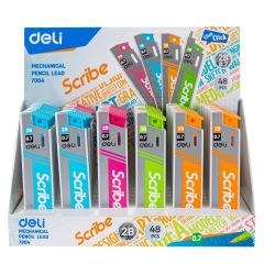 Deli E7004 Mechanical Pencil Leads, 0.7mm, 2B, 60mm, Assorted