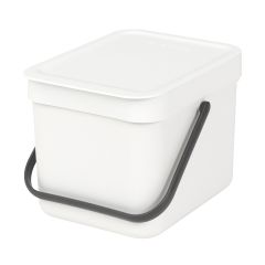 Brabantia Sort & Go Recycle Bin - White - 6 Liter 