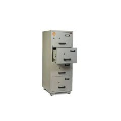 Valberg FC 4K-KK Fire Resistant Filing Cabinet, 4 Drawers, 2 Keys Lock,  Light Grey