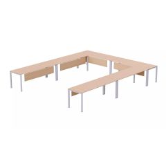 MHM Figura 72-12 12 Seater U-Shaped Conference Meeting Table, Oak