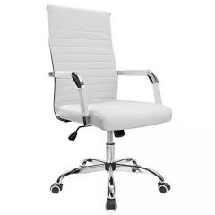 MHM Furmax Ribbed Mid-Back Office Desk, White