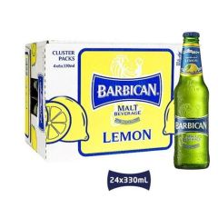 Barbican Lemon Non Alcoholic Malt Beverage - 330ml x (Pack of 24) 