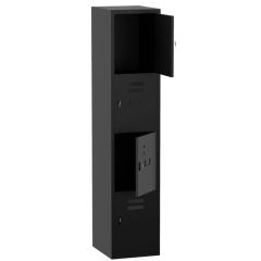 Godrej 4 Door Steel Locker with Key lock, Black