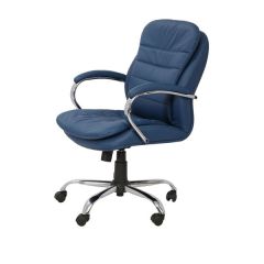 Mazaya MF 0162 Medium Back Executive Chair - Blue In Leather