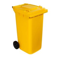 Alfa Plastic Garbage Bin with Wheel - Yellow - 240 Liter