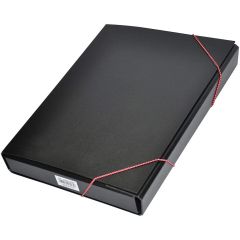 FIS FSBD1208BK PP Document Bag With Elastic Band - F/S Size - Black (Pack of 10)