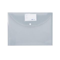 Atlas AS-F10038 Document Bag with Card & Button - A4 - White - 1 Piece