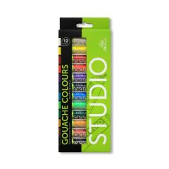 Phoenix PG1212S Studio Gouache Colours with Paper Box Set ABL Tube, 12 x 12ml