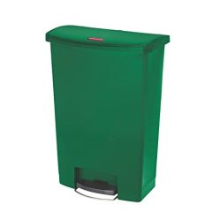 Rubbermaid 1883588 Polyethylene Resin Front Step-on Container - Green - 90 Liter