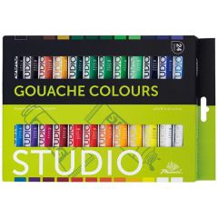 Phoenix PG2412S Studio Gouache Colours with Paper Box Set ABL Tube, 24 x 12ml