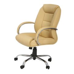 Mazaya MF 0167 Medium Back Chair - Beige In Fabric
