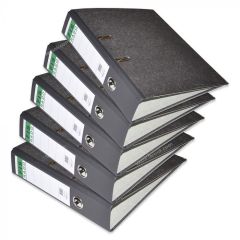 FIS FSBF8A4RD Rado Slide-In Plate Grey Marbled Box File - A4 - 8cm Spine (Pack of 5)