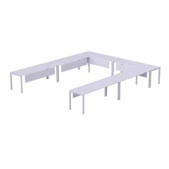 MHM Figura 72-12 12 Seater U-Shaped Conference Meeting Table, White