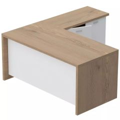 MHM Zelda M225 L-Shape Executive Workstation Desk, Light Imperia