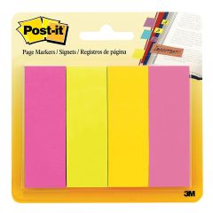 3M 671-4AU Post-it Ultra Colours Page Marker - 1" x 3" - 4 Pads x Pack of 10