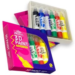 Phoenix P3D0625N 3D Acrylic Paint Set, 6 x 25ml