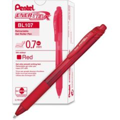 Pentel BL107 EnerGel X Retractable Gel Ink Pen - 0.7mm - Red (Pack of 12)