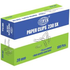 FIS FSPS230SX Paper Clip - 28mm - 100 Clips / Pack