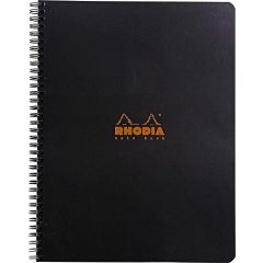 Rhodia Wirebound Lined Notebook, A4+, Black