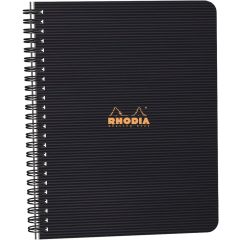 Rhodia 119941C Wirebound Lined Spiral Notebook, A5+, Black