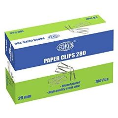 FIS FSPS280 Paper Clip - 28mm - 100 Clips / Pack
