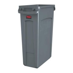 Rubbermaid 354060GRAY Vented Slim Jim Waste Container Without Lid & Dolly - Grey - 87.1 Liter