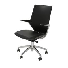Mazaya MF 05018 Executive Medium Back Chair - Aluminium Base - Black