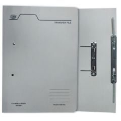 FIS FSFF4EGY Transfer Spring File with Fastener - 320GSM - F/S - Grey