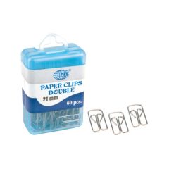 FIS FSPSJ9064 Double Paper Clip - 21mm - 60 Clips / Pack