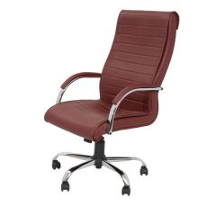 Mazaya MF 05021 High Back Chair - Maroon In Leather