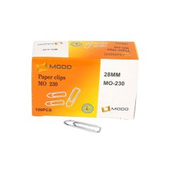 Modo MO-230 Paper Clips - 28mm - 100 Clips / Pack