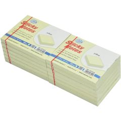 FIS FSPO34N Yellow Sticky Notes - 3" x 4" - 100 Sheets x 12 Pads / Pack
