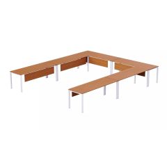 MHM Figura 72-12 12 Seater U-Shaped Conference Meeting Table, Light Walnut