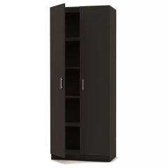 MHM 2 Door Full Height Cabinet - Modern Storage Solution with 4 Shelves, Black