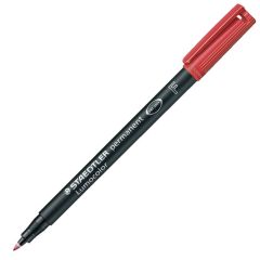 Staedtler 318 Lumocolor Permanent Pen - 0.6mm - Red (Pack of 10)