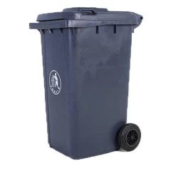 Alfa Plastic Garbage Bin with Wheel - Grey - 120 Liter