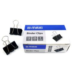Maxi MX-BCL25  Binder Clip - 25mm - 12 Clips / Pack