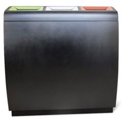 Brooks STR 264 3-Stream Recycle Bin - (L)1000 x (W)430 × (H)910mm - Black